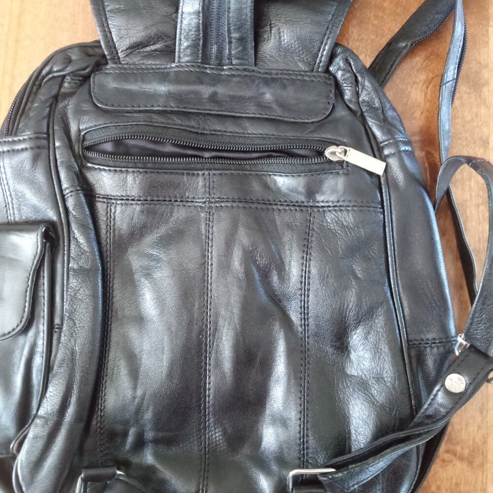 SMALL LEATHER BACKPACK - Picture 5 of 16